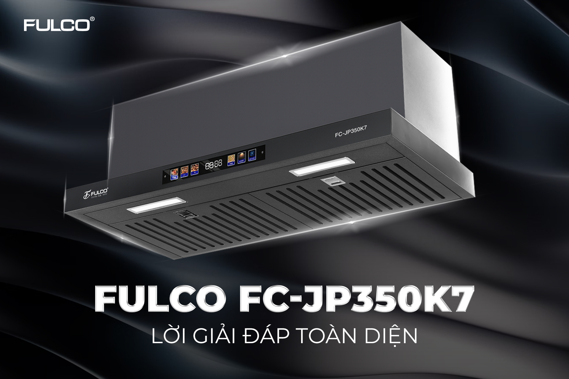 Máy hút mùi FULCO FC-JP350K7 được lắp đặt âm tủ một cách hoàn hảo, liền mạch với hệ tủ bếp hiện đại.